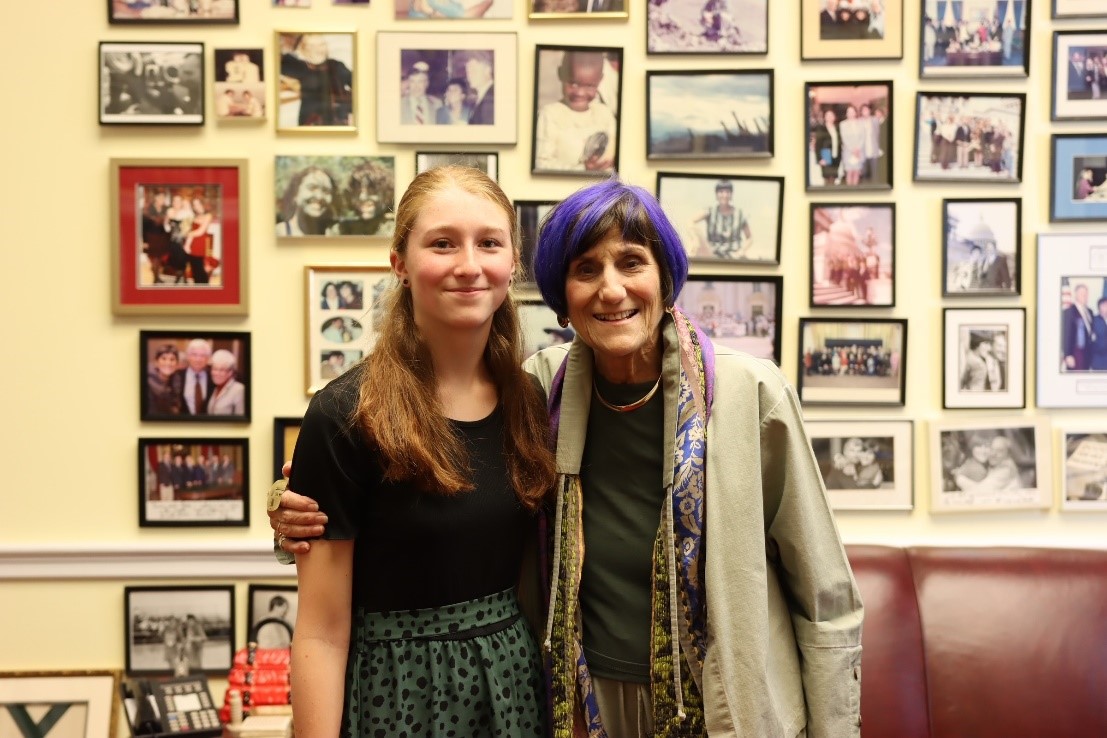 Morgan Collins and Rep. Rosa DeLauro
