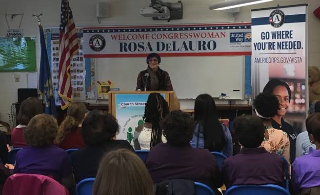Congresswoman DeLauro announces the new AmeriCorps VISTA project in Greater New Haven.